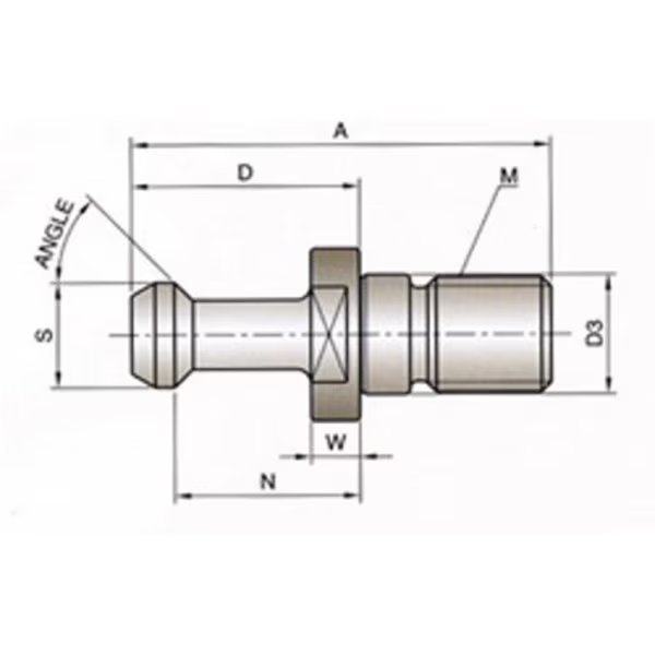 Pull Stud Cat-40 Type Iii, Yg-1 Tool Co, Mfr#: SK163